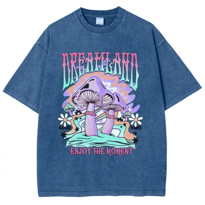 Washed T-Shirt | Forest Dreamland Unisex Enjoy The Moment | TIDESENCE