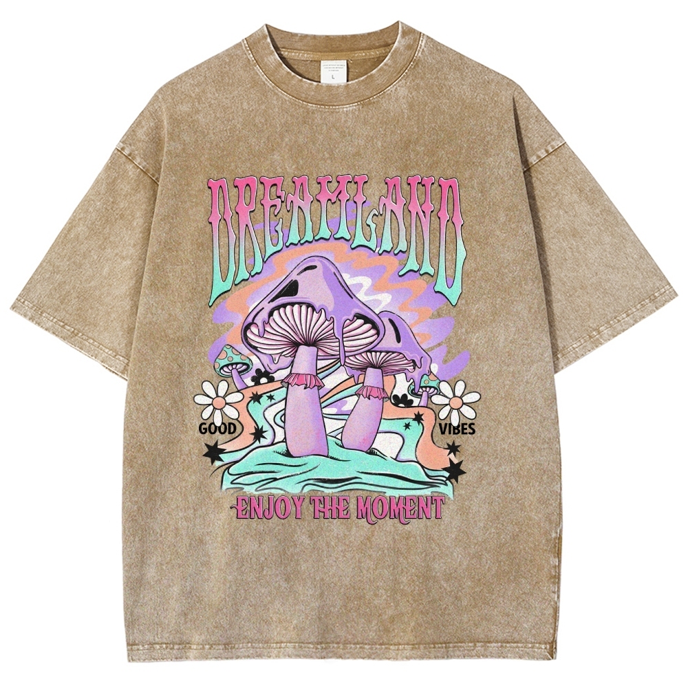 Washed T-Shirt | Forest Dreamland Unisex Enjoy The Moment | TIDESENCE