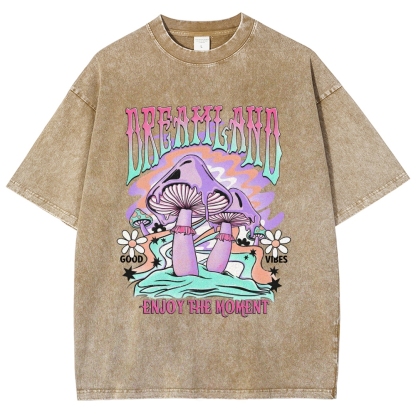 Washed T-Shirt | Forest Dreamland Unisex Enjoy The Moment | TIDESENCE