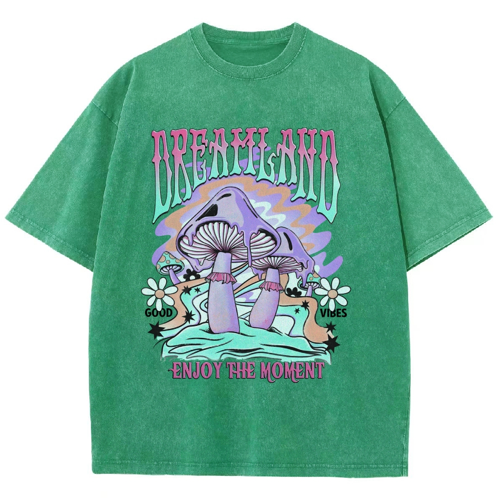 Washed T-Shirt | Forest Dreamland Unisex Enjoy The Moment | TIDESENCE