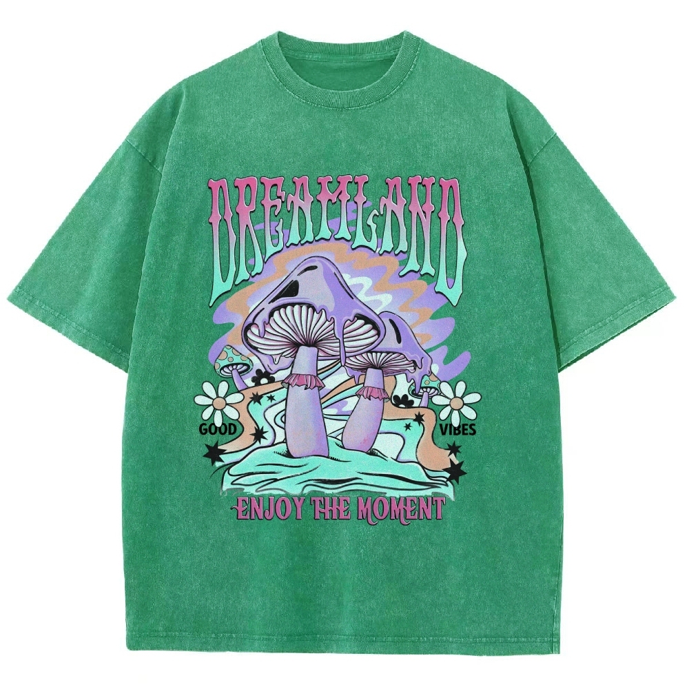 Washed T-Shirt | Forest Dreamland Unisex Enjoy The Moment | TIDESENCE