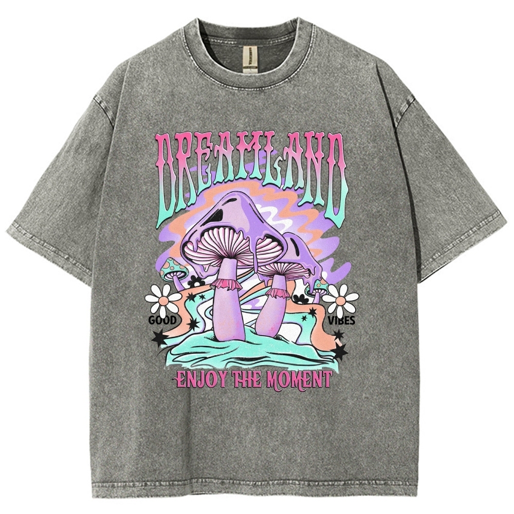Washed T-Shirt | Forest Dreamland Unisex Enjoy The Moment | TIDESENCE