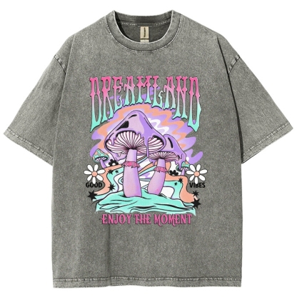Washed T-Shirt | Forest Dreamland Unisex Enjoy The Moment | TIDESENCE
