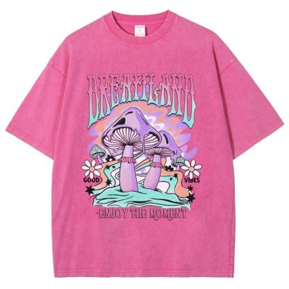 Washed T-Shirt | Forest Dreamland Unisex Enjoy The Moment | TIDESENCE