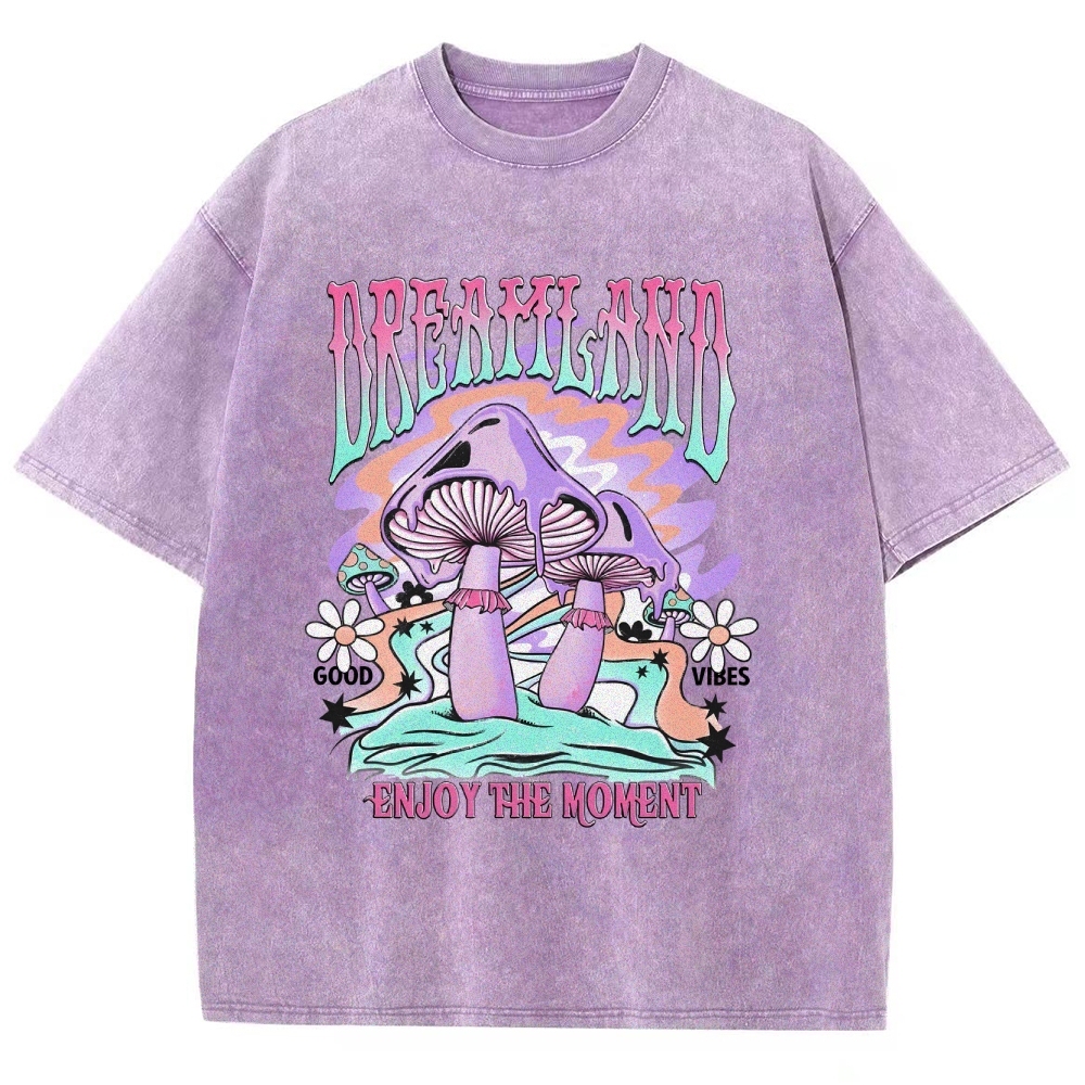 Washed T-Shirt | Forest Dreamland Unisex Enjoy The Moment | TIDESENCE