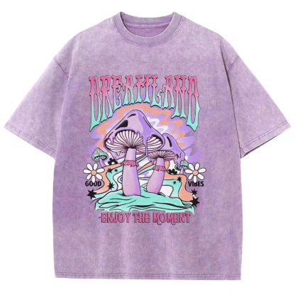 Washed T-Shirt | Forest Dreamland Unisex Enjoy The Moment | TIDESENCE