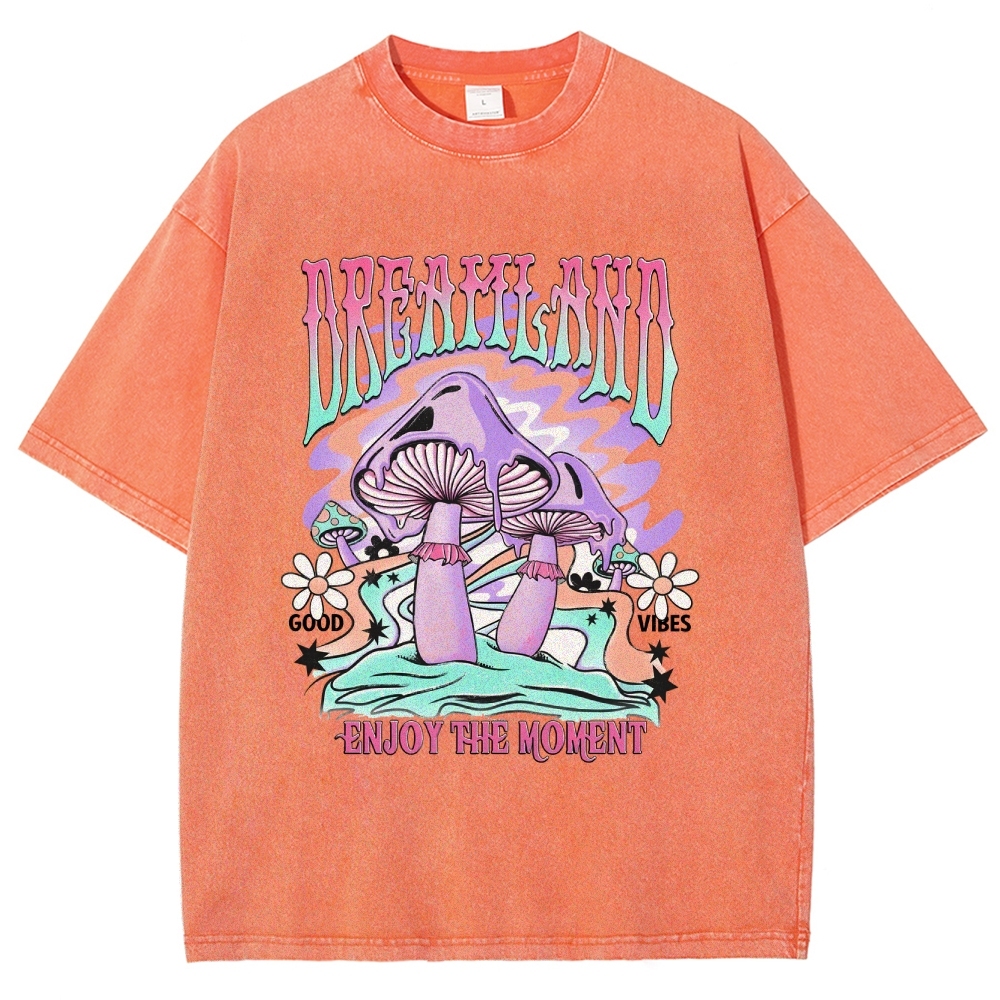 Washed T-Shirt | Forest Dreamland Unisex Enjoy The Moment | TIDESENCE