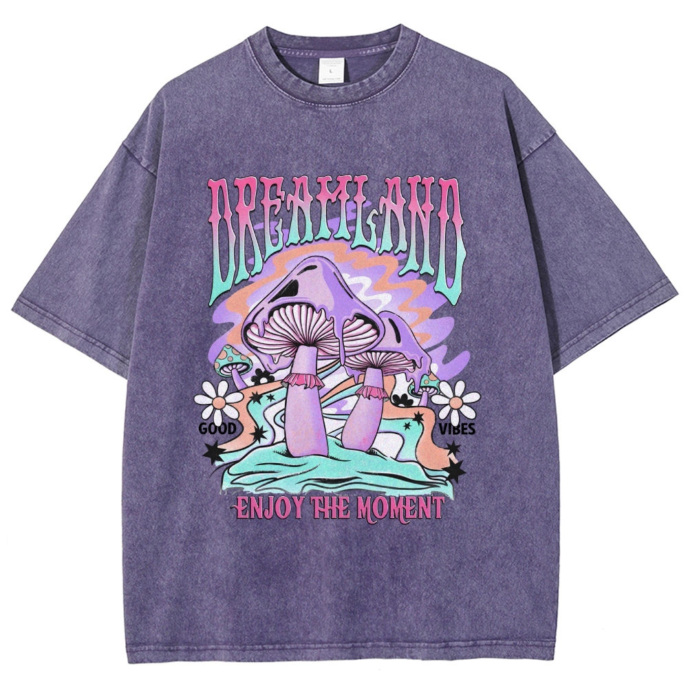 Washed T-Shirt | Forest Dreamland Unisex Enjoy The Moment | TIDESENCE