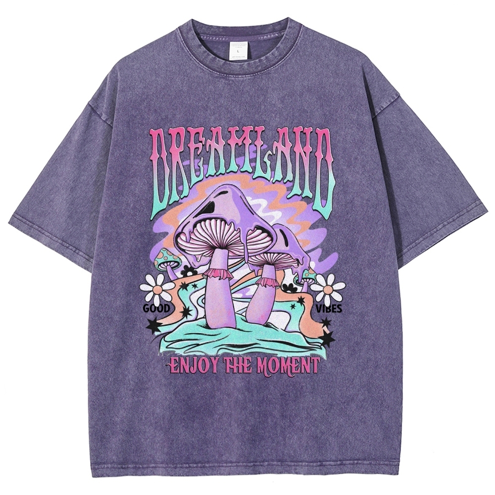 Washed T-Shirt | Forest Dreamland Unisex Enjoy The Moment | TIDESENCE