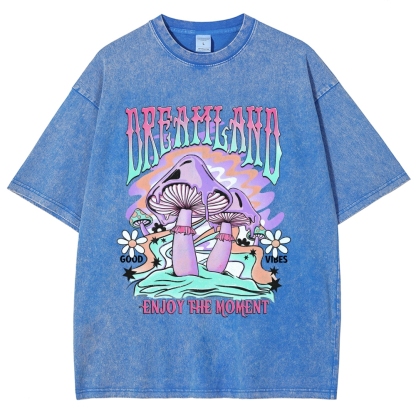 Washed T-Shirt | Forest Dreamland Unisex Enjoy The Moment | TIDESENCE