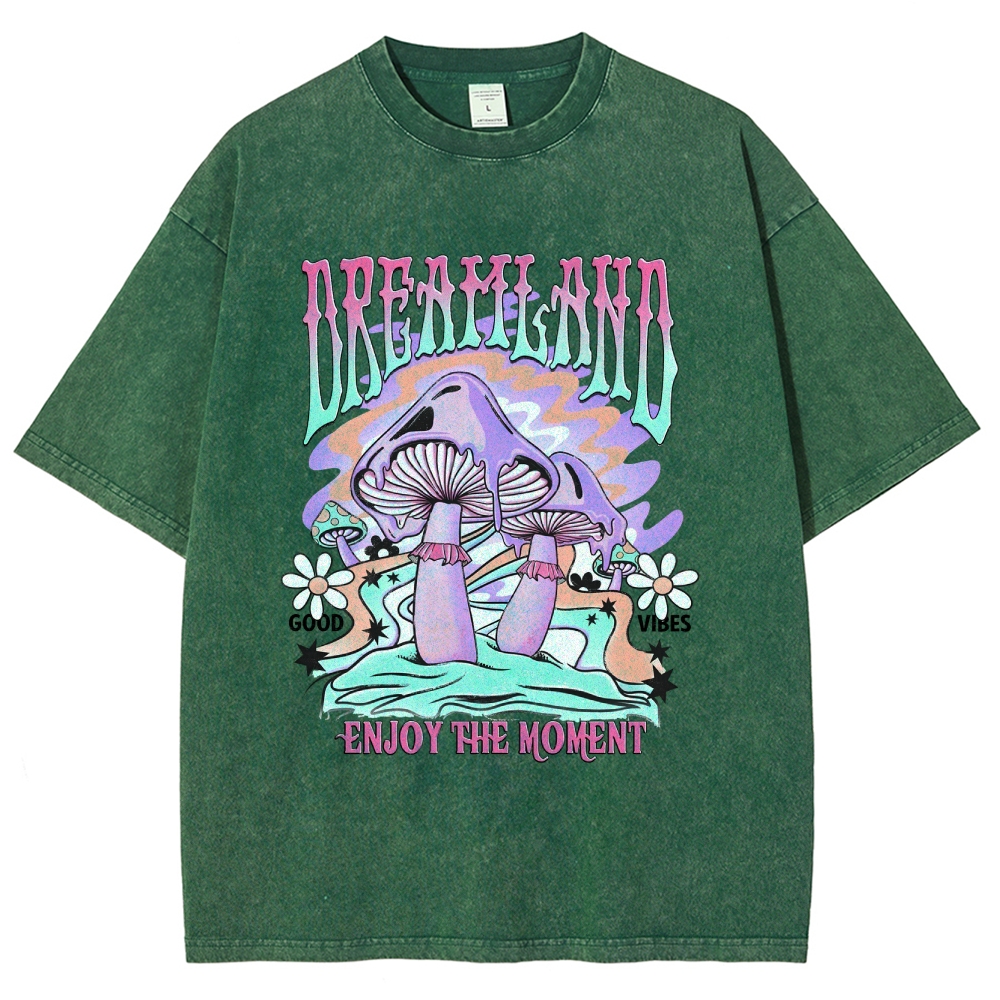 Washed T-Shirt | Forest Dreamland Unisex Enjoy The Moment | TIDESENCE
