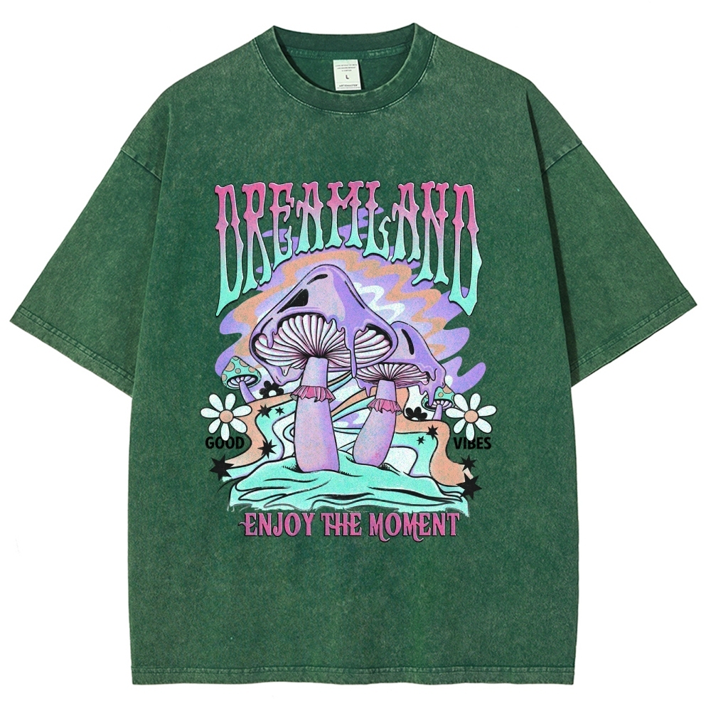 Washed T-Shirt | Forest Dreamland Unisex Enjoy The Moment | TIDESENCE