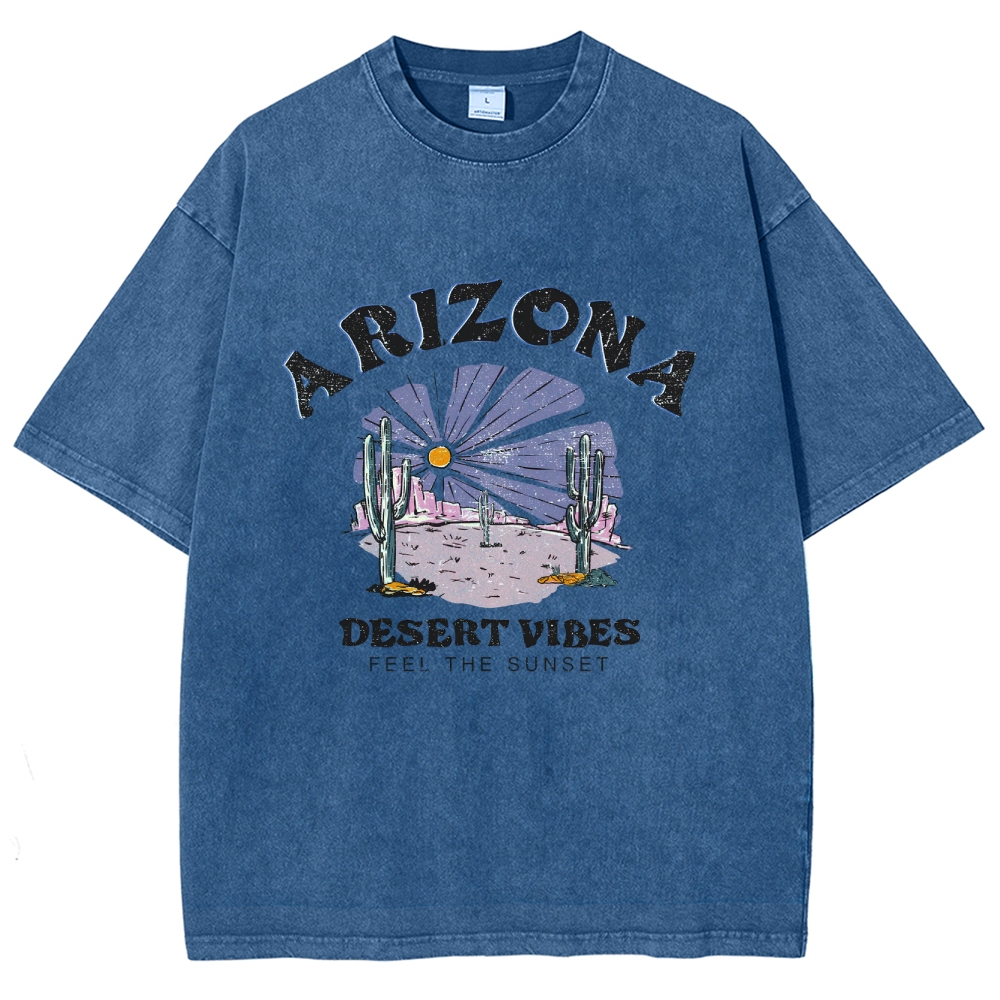 Washed T-Shirt | Arizona Unisex Fit Desert Vibes | TIDESENCE