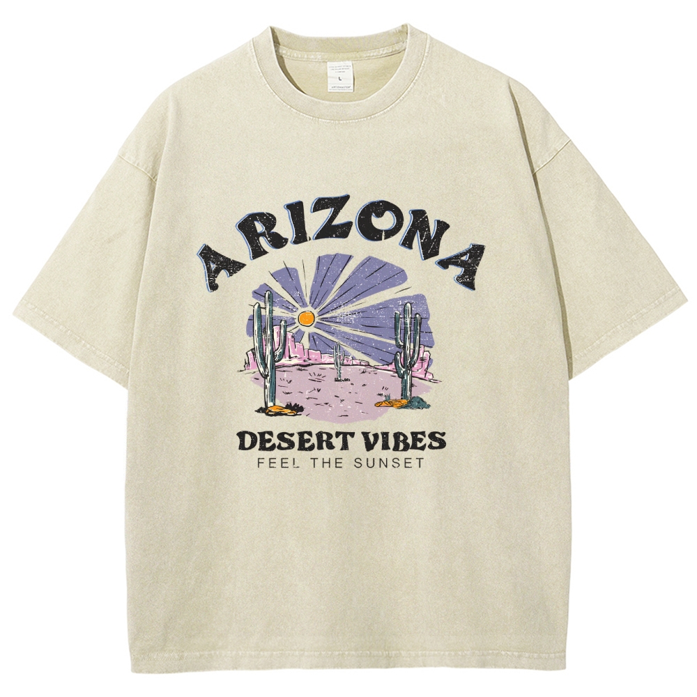 Washed T-Shirt | Arizona Unisex Fit Desert Vibes | TIDESENCE