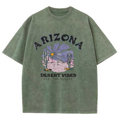 Washed T-Shirt | Arizona Unisex Fit Desert Vibes | TIDESENCE