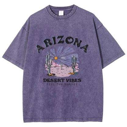 Washed T-Shirt | Arizona Unisex Fit Desert Vibes | TIDESENCE