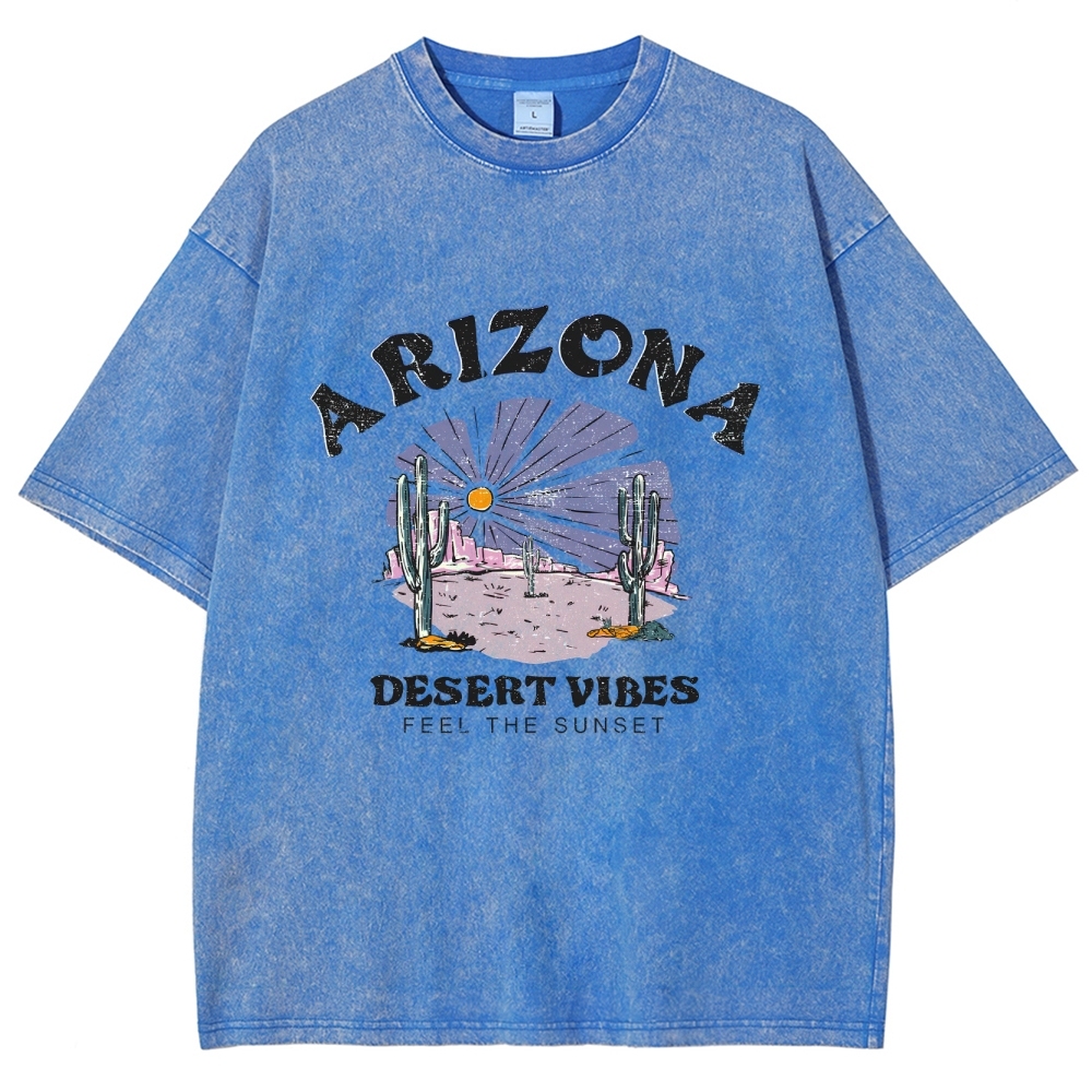 Washed T-Shirt | Arizona Unisex Fit Desert Vibes | TIDESENCE