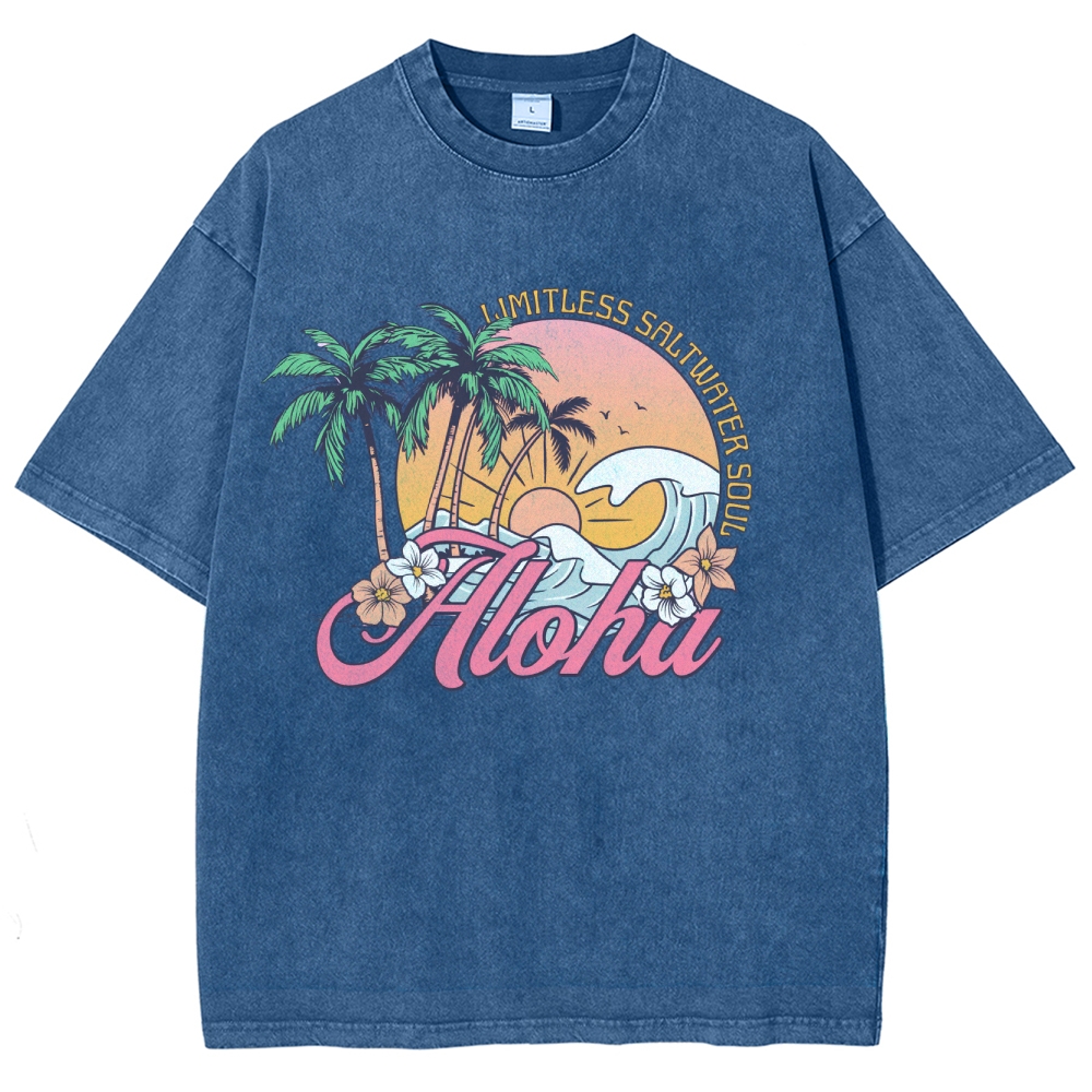 Washed T-Shirt | Landscape Unisex Limitless Saltwater Soul | TIDESENCE