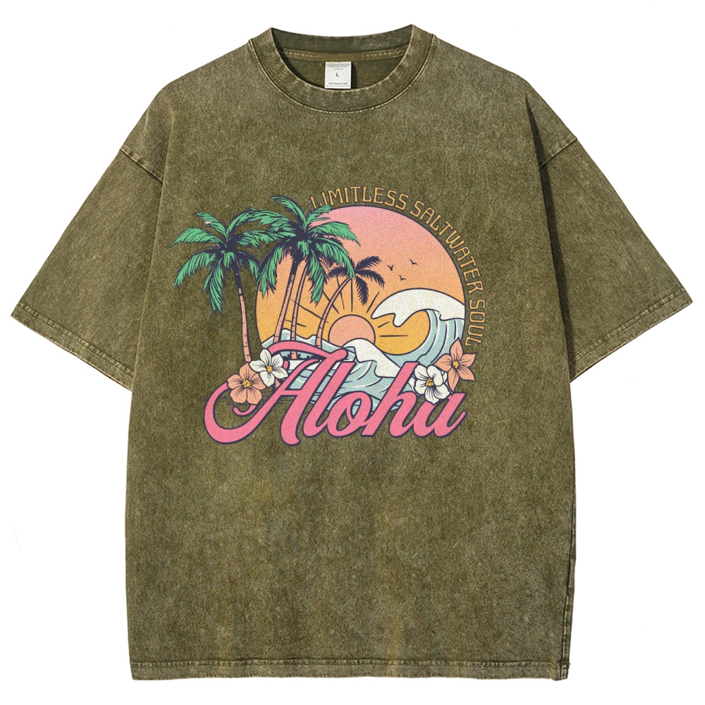 Washed T-Shirt | Landscape Unisex Limitless Saltwater Soul | TIDESENCE