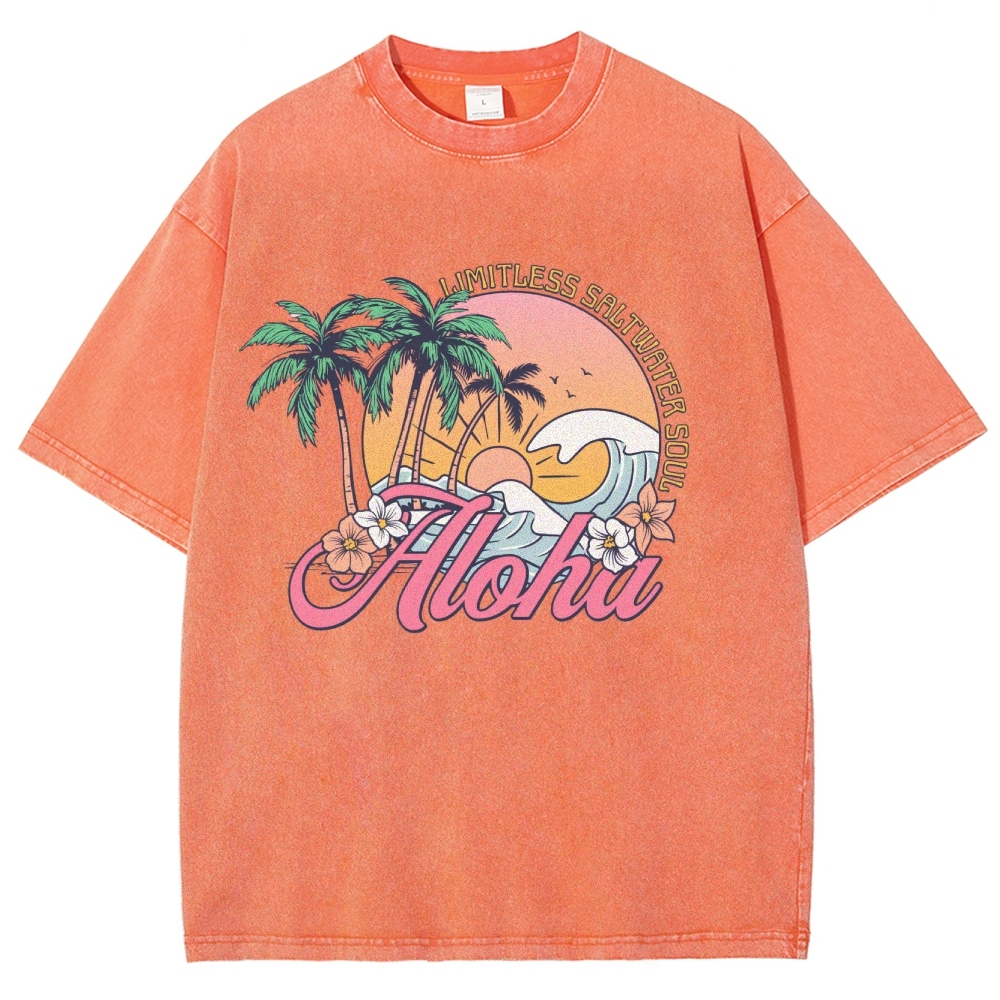Washed T-Shirt | Landscape Unisex Limitless Saltwater Soul | TIDESENCE
