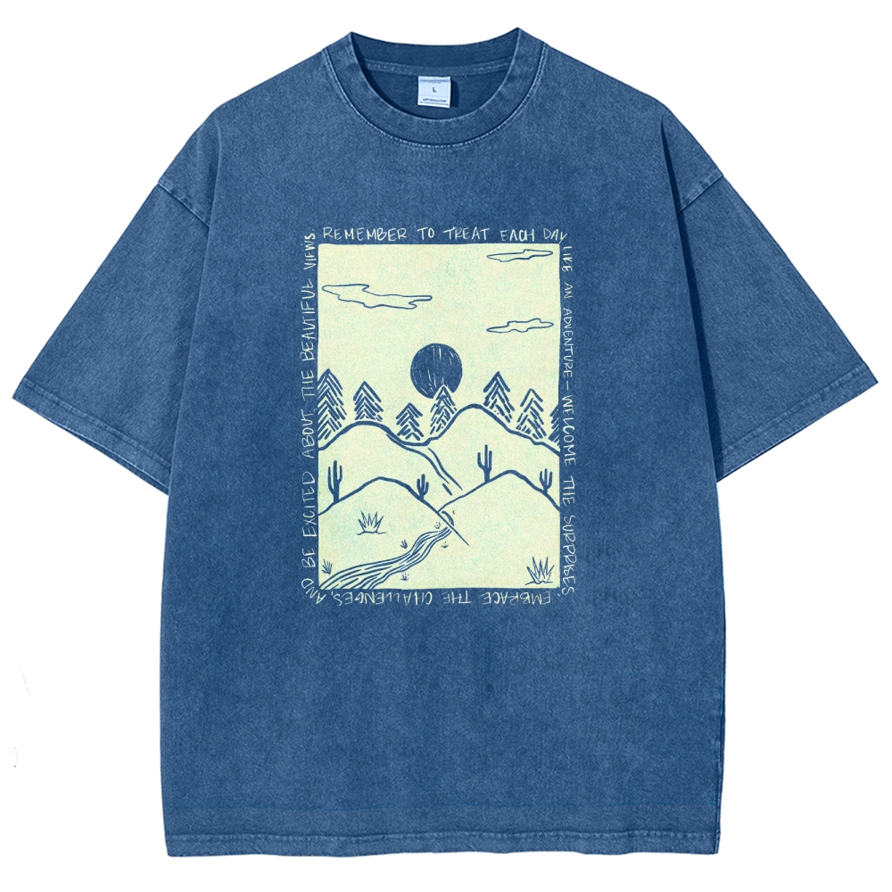 Washed T-Shirt | Landscape Unisex Fit | TIDESENCE