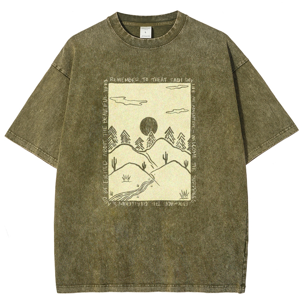 Washed T-Shirt | Landscape Unisex Fit | TIDESENCE