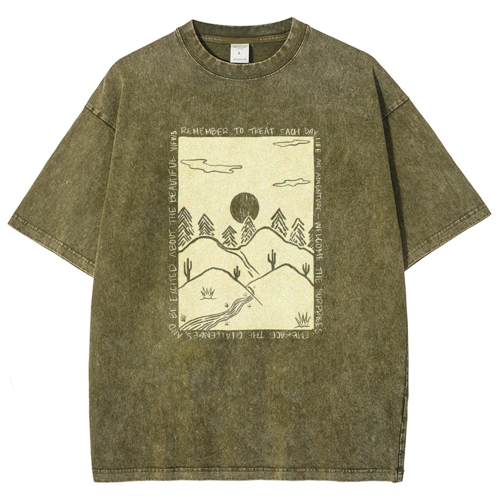 Washed T-Shirt | Landscape Unisex Fit | TIDESENCE