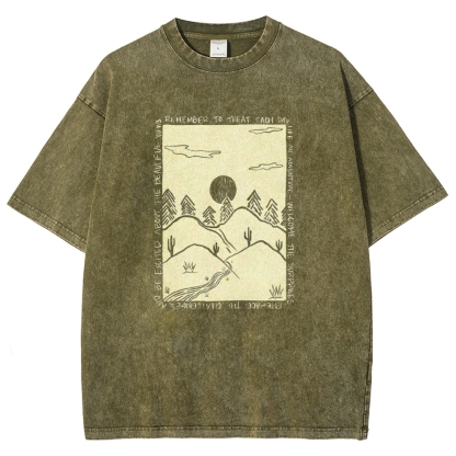 Washed T-Shirt | Landscape Unisex Fit | TIDESENCE