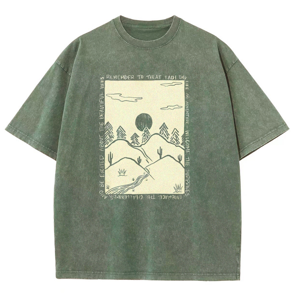 Washed T-Shirt | Landscape Unisex Fit | TIDESENCE