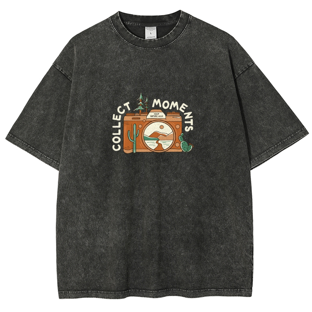Washed T-Shirt | Landscape Camera Unisex Fit Collect Moment | TIDESENCE