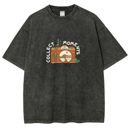 Washed T-Shirt | Landscape Camera Unisex Fit Collect Moment | TIDESENCE