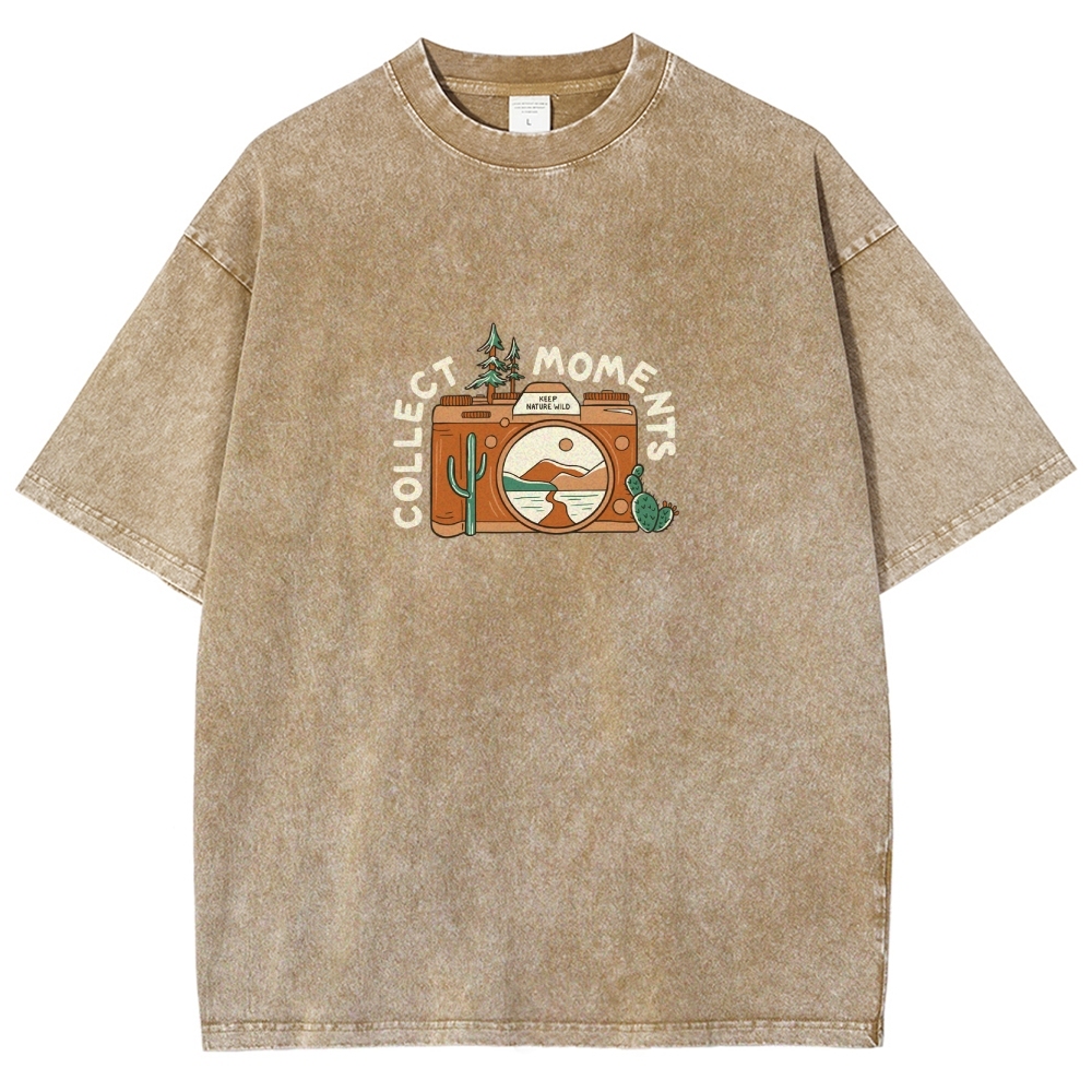 Washed T-Shirt | Landscape Camera Unisex Fit Collect Moment | TIDESENCE