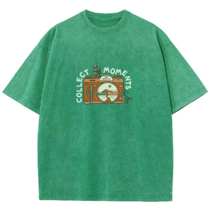 Washed T-Shirt | Landscape Camera Unisex Fit Collect Moment | TIDESENCE