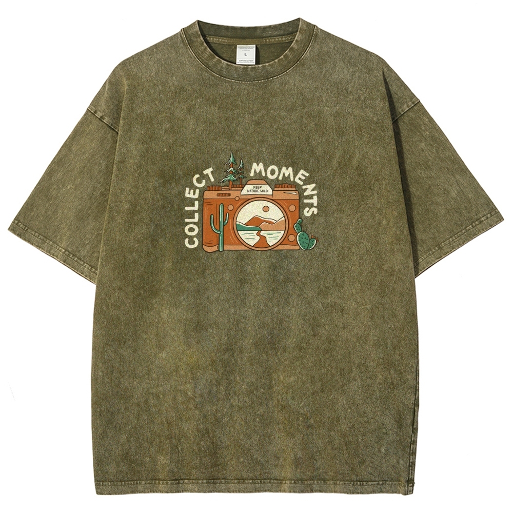 Washed T-Shirt | Landscape Camera Unisex Fit Collect Moment | TIDESENCE