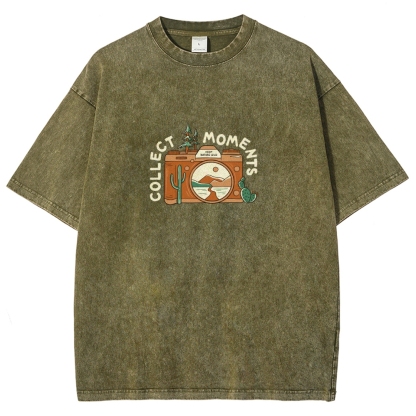 Washed T-Shirt | Landscape Camera Unisex Fit Collect Moment | TIDESENCE