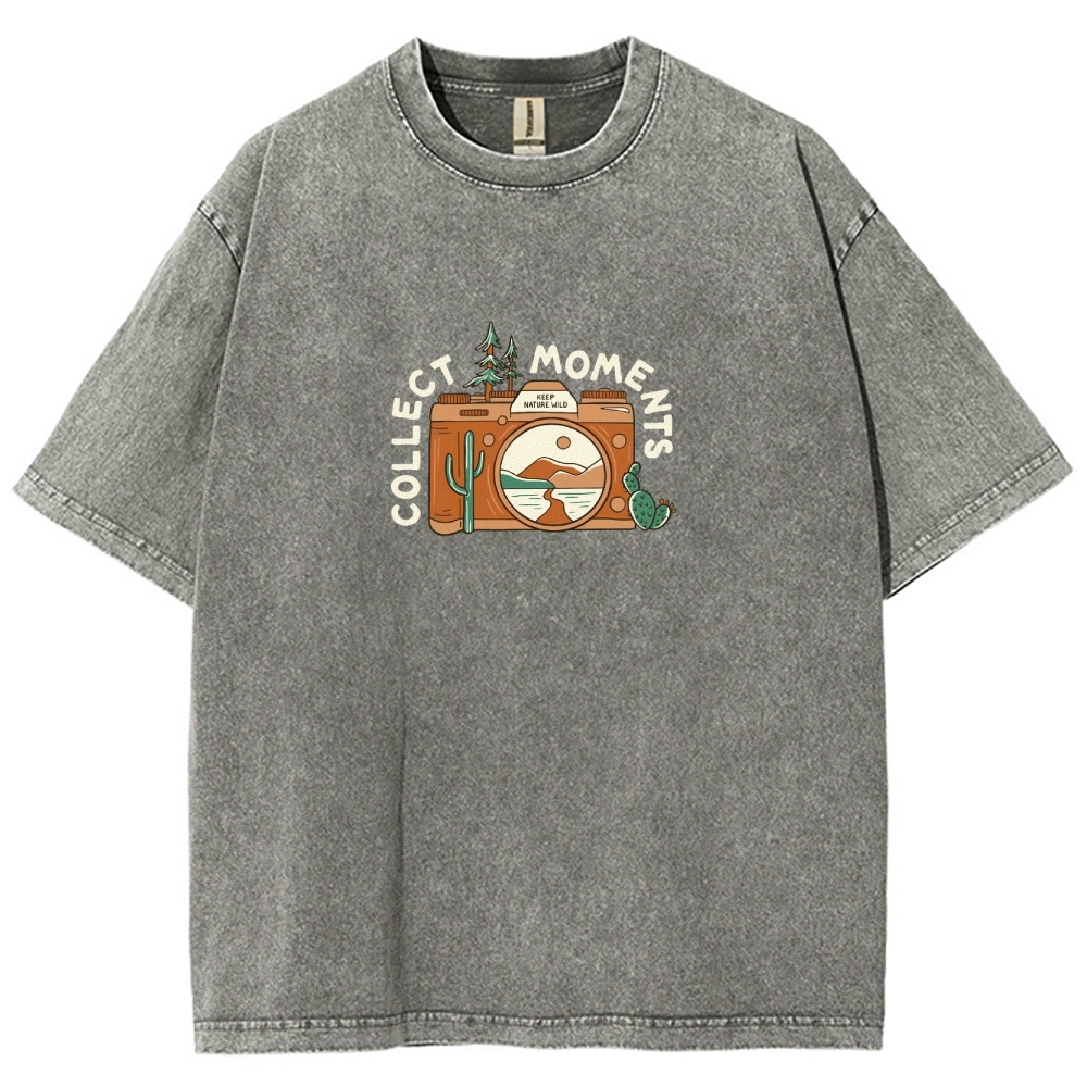 Washed T-Shirt | Landscape Camera Unisex Fit Collect Moment | TIDESENCE