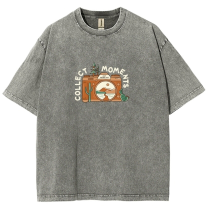 Washed T-Shirt | Landscape Camera Unisex Fit Collect Moment | TIDESENCE