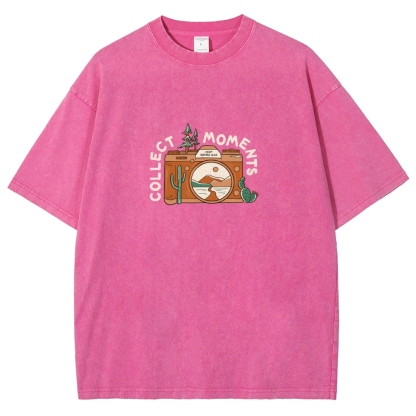 Washed T-Shirt | Landscape Camera Unisex Fit Collect Moment | TIDESENCE