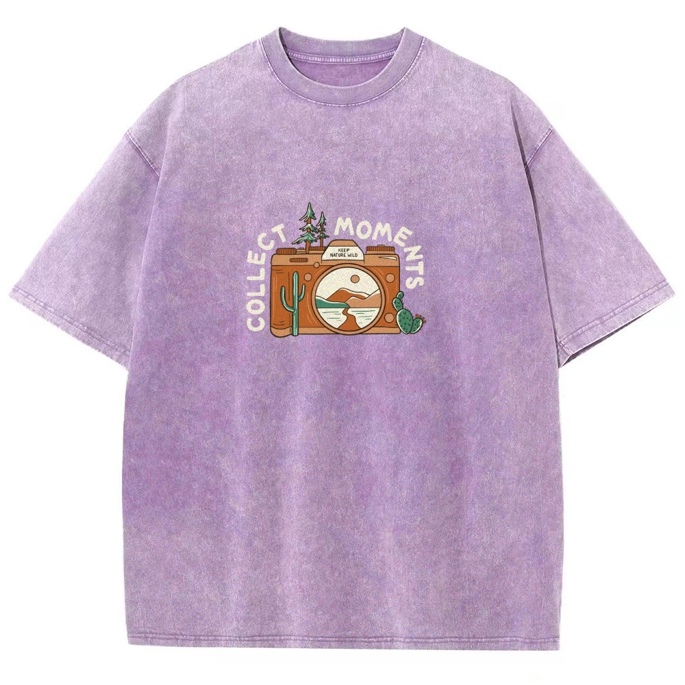 Washed T-Shirt | Landscape Camera Unisex Fit Collect Moment | TIDESENCE