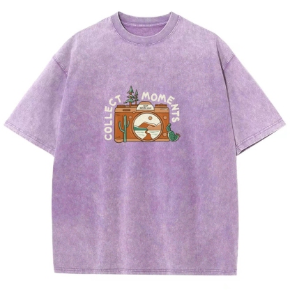 Washed T-Shirt | Landscape Camera Unisex Fit Collect Moment | TIDESENCE