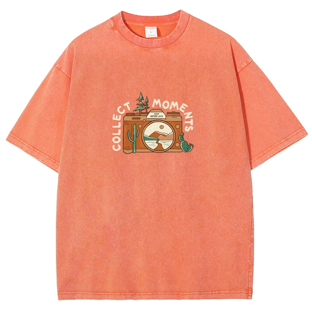 Washed T-Shirt | Landscape Camera Unisex Fit Collect Moment | TIDESENCE