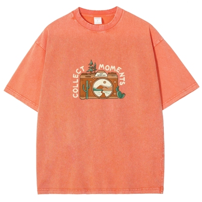 Washed T-Shirt | Landscape Camera Unisex Fit Collect Moment | TIDESENCE