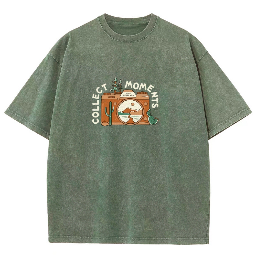 Washed T-Shirt | Landscape Camera Unisex Fit Collect Moment | TIDESENCE