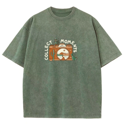 Washed T-Shirt | Landscape Camera Unisex Fit Collect Moment | TIDESENCE