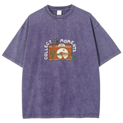Washed T-Shirt | Landscape Camera Unisex Fit Collect Moment | TIDESENCE