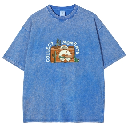 Washed T-Shirt | Landscape Camera Unisex Fit Collect Moment | TIDESENCE