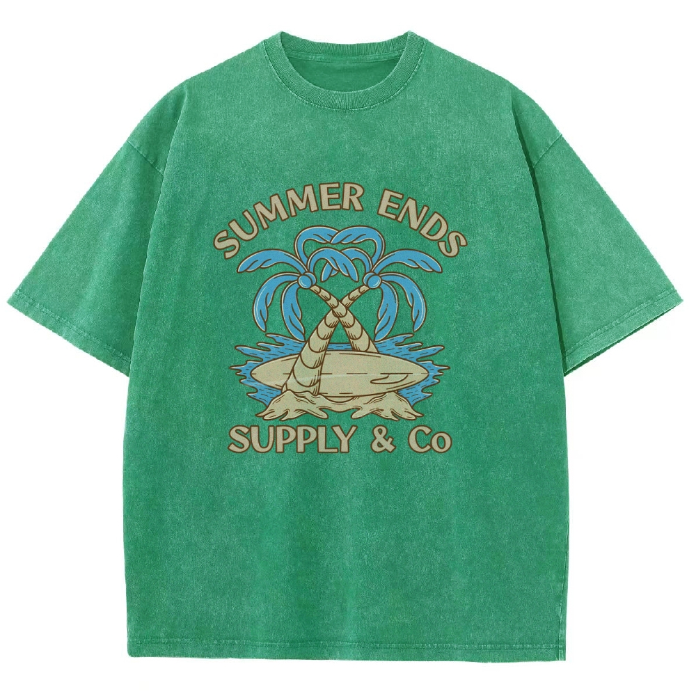 Washed T-Shirt | Summer Holiday Unisex Fit Supply & Go | TIDESENCE