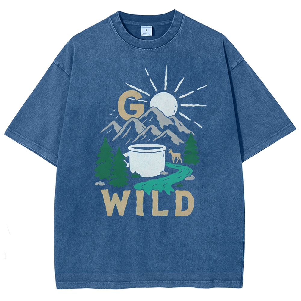 Washed T-Shirt | Wild Forest Adventure Unisex Fit | TIDESENCE