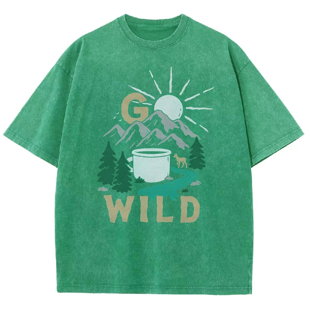 Washed T-Shirt | Wild Forest Adventure Unisex Fit | TIDESENCE