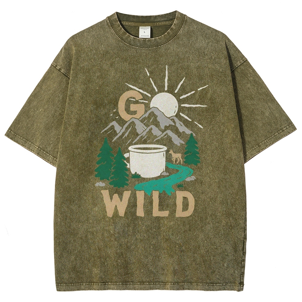 Washed T-Shirt | Wild Forest Adventure Unisex Fit | TIDESENCE